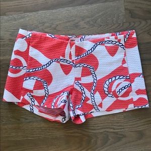 Lilly Pulitzer Orange and Navy Nautical shorts